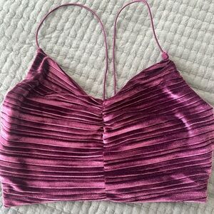 Purple velvet crop top